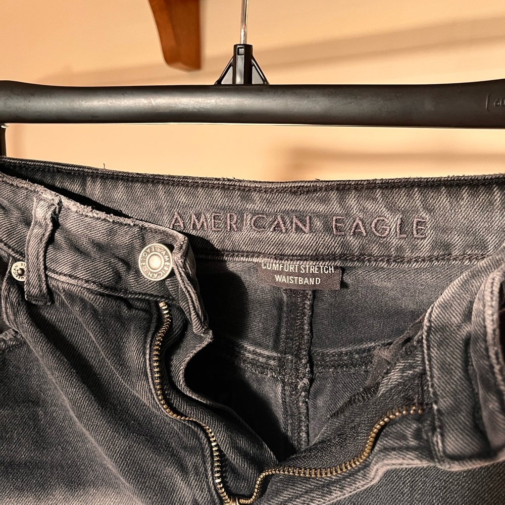 American Eagle Outfitters Distressed Black Mom Jeans